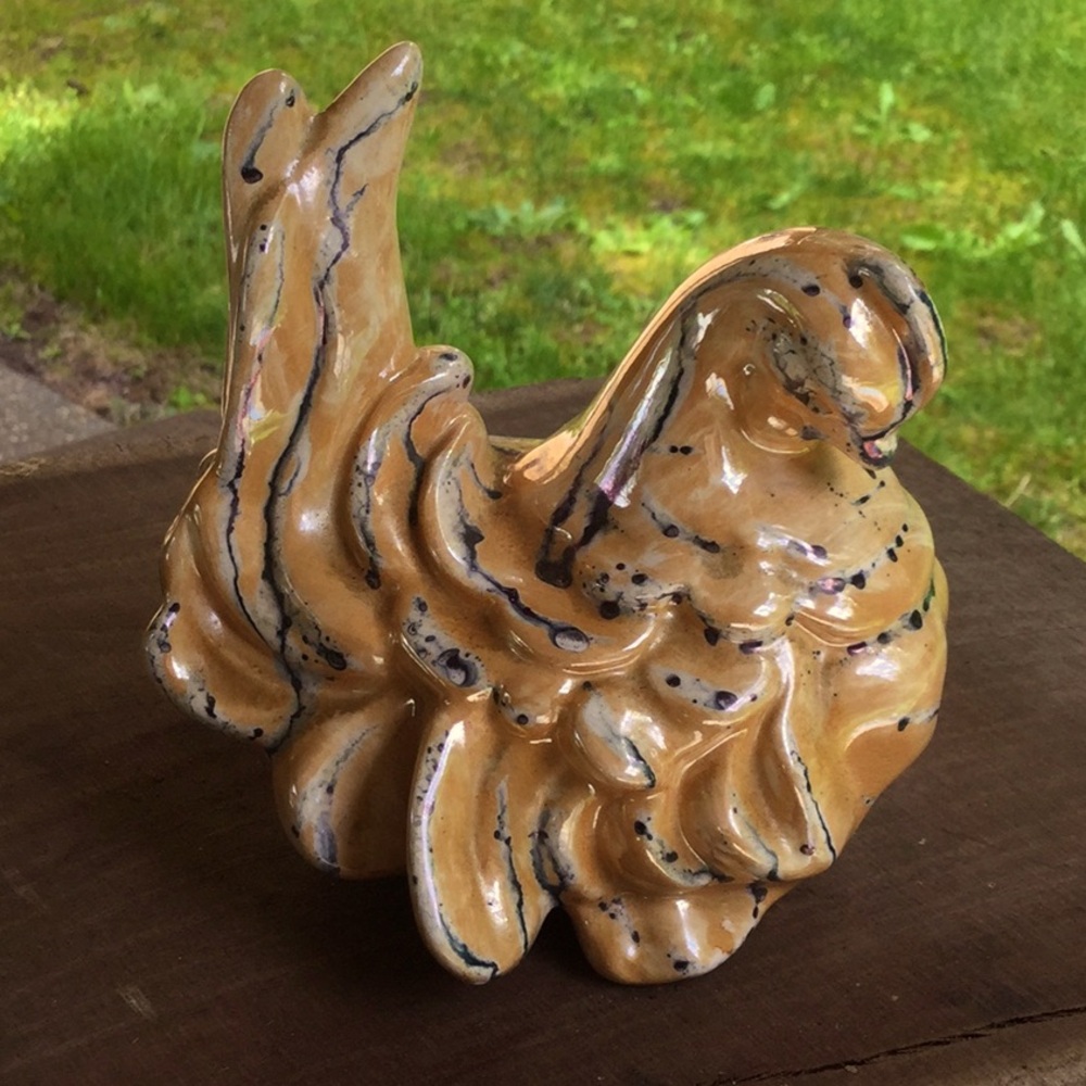 Kiche vintage bird ceramic garden hen shabby chic mcm pottery festival decor